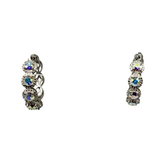 New Karis STS Swarovski Crystals Hoop Earrings Party Cocktail Evening Elegant - Picture 2 of 9